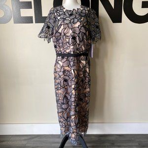 JS Collections Floral Overlay Dress